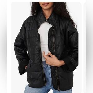 Free People Dolman Quilted Vegan Leather Jacket